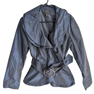 Cartise Women's 8 Dark Blue Navy Jacket Dramatic Collar Unique